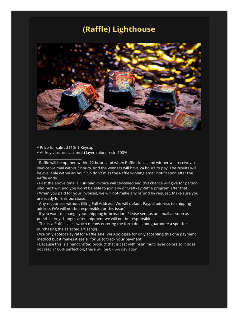 Lighthouse Keycap Raffle Details | PDF | Public Services | Written ...
