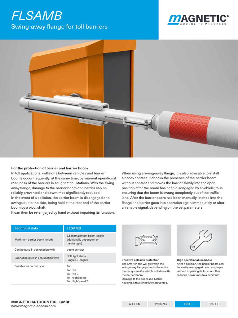 Swing-Away Flange for Toll Barriers | PDF | Transport