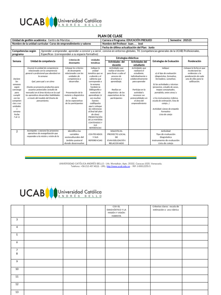 Formato Plan de Clases CIIDEA V4 | PDF | Evaluación | Aprendizaje