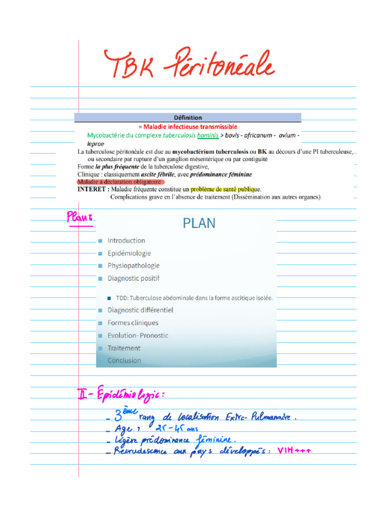 Diagnostic de la TBK Péritonéale | PDF | Gastroentérologie | Médecine ...