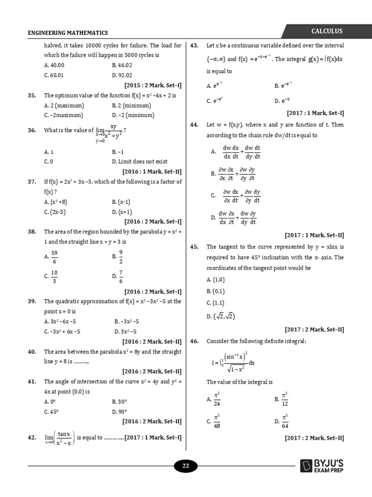 Engineering Mathematics: Calculus Problems | PDF | Function ...
