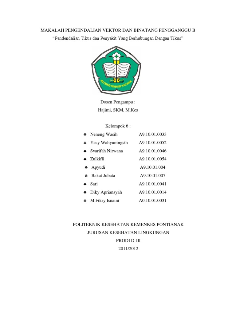 Makalah Vektor Penyakit Contoh Makalah