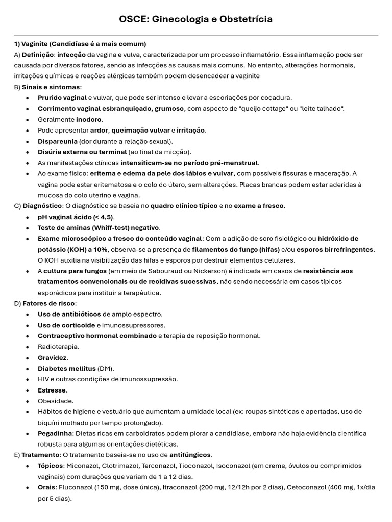 Corrimento na Gravidez: Candidíase | PDF | Gravidez | Dor