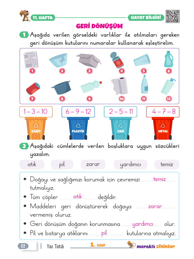 Aşağıda Verilen Görseldeki Varlıklar Ile Atılmaları Gereken Geri ...