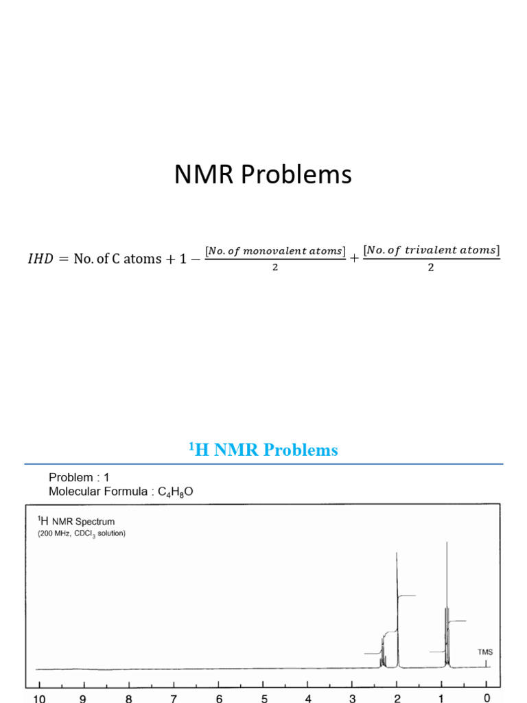 NMR Problems with Molecular Formulas | PDF