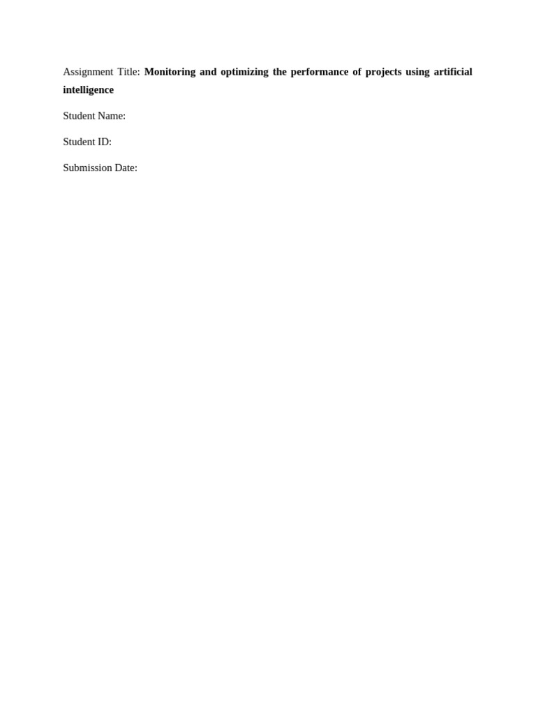 AI in Project Performance Optimization | PDF | Artificial Intelligence ...