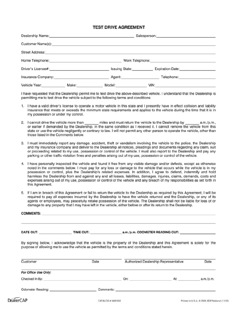 39-Test Drive Forms | PDF