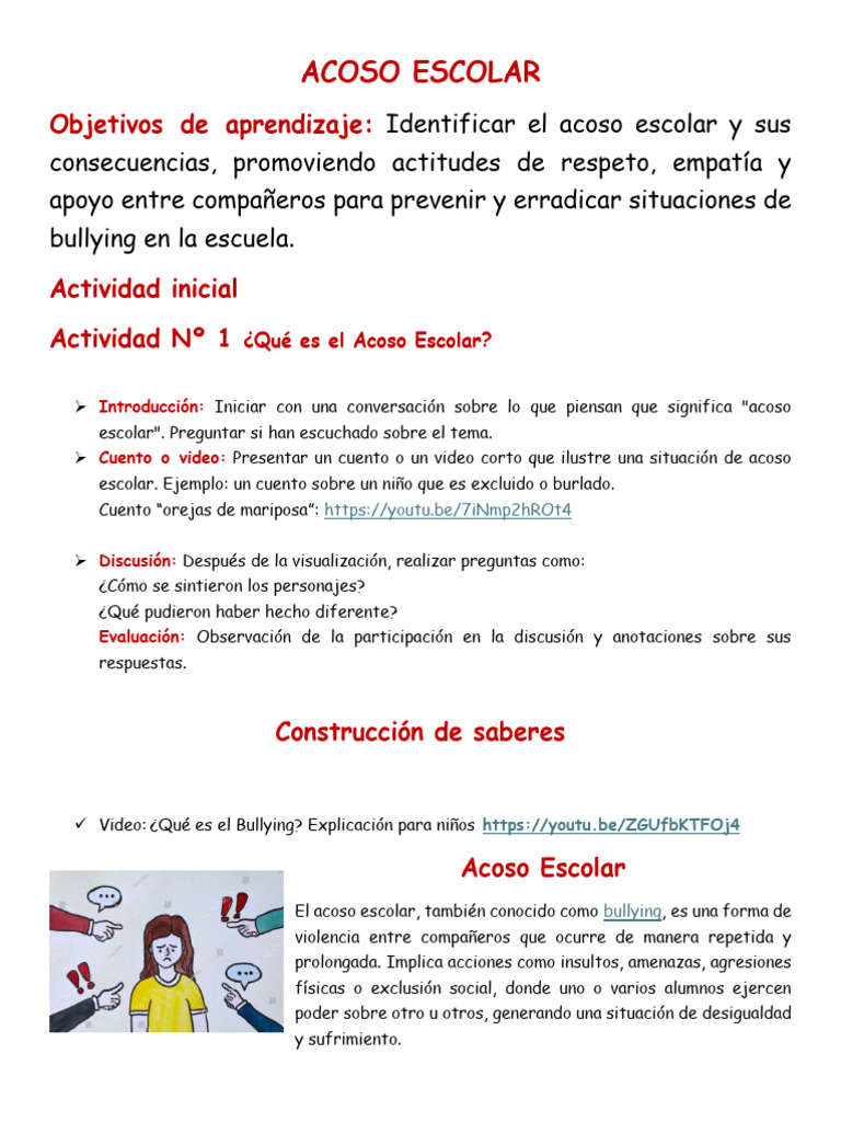 Prevención del Acoso Escolar en Niños | PDF