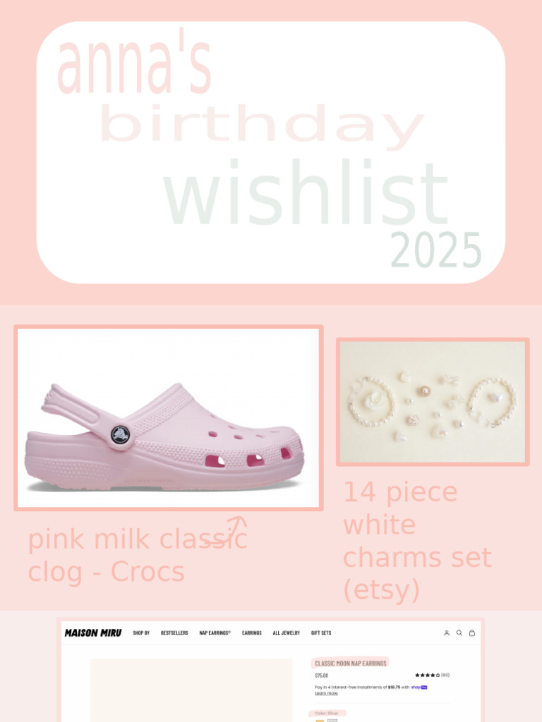 Anna's Birthday Wishlist 2025 | PDF