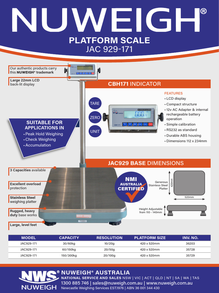 Jac929 171 Platform Scale | PDF