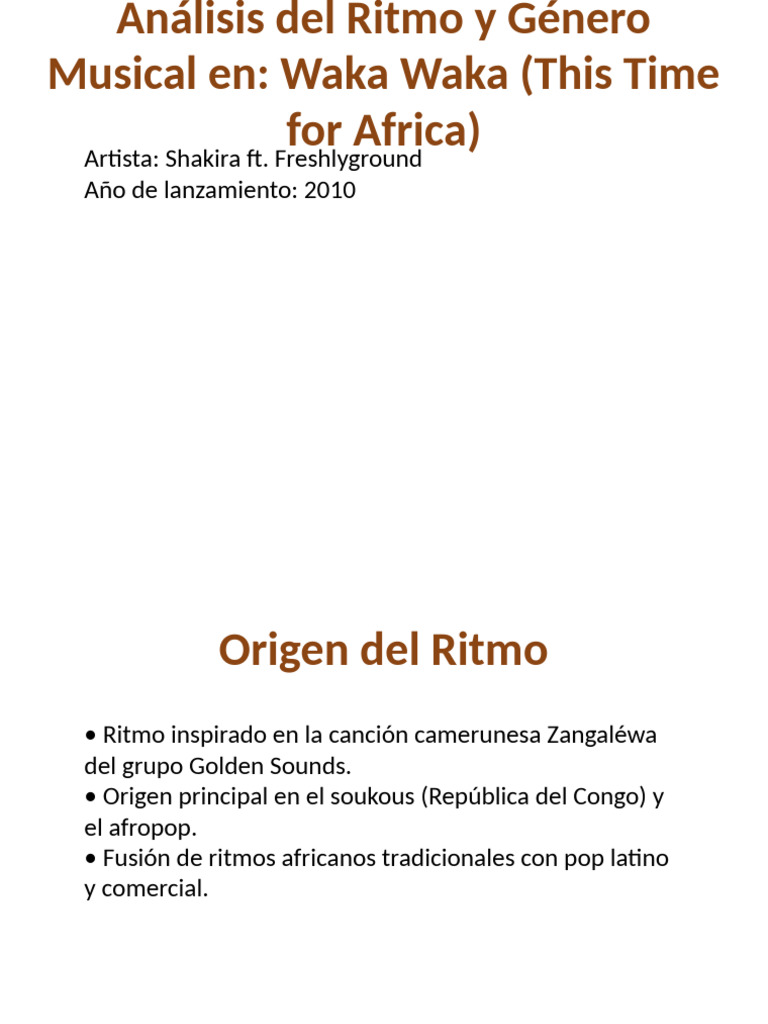 Waka Waka African Style Presentation | PDF
