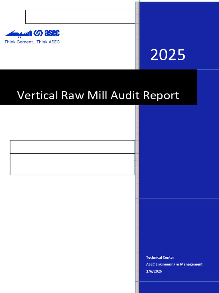 Lebda Cement Plant Raw Mill Audit Report | PDF | Duct (Flow) | Turbine