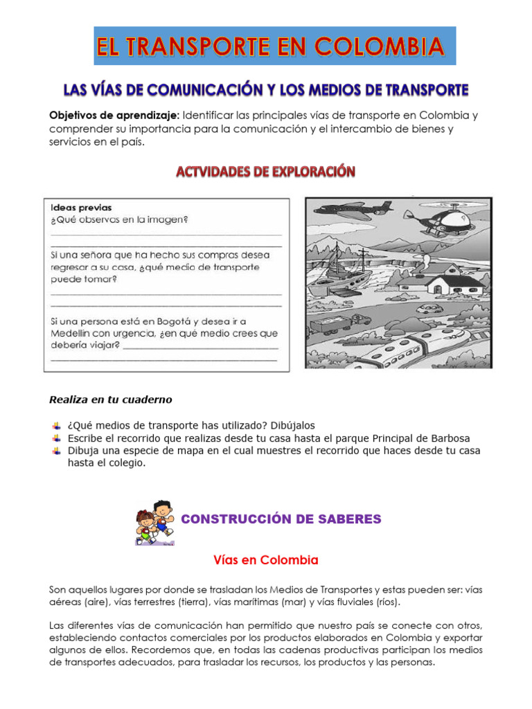 Medios y Vías de Transporte en Colombia | PDF | Transporte | Aeropuerto