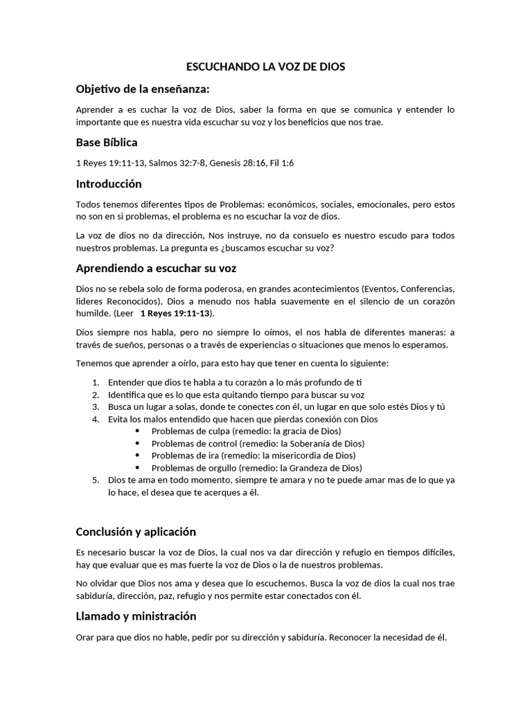 Cómo Escuchar la Voz de Dios | PDF