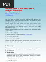 Menulis Arab Di Microsoft Word Dengan Arabic Pad