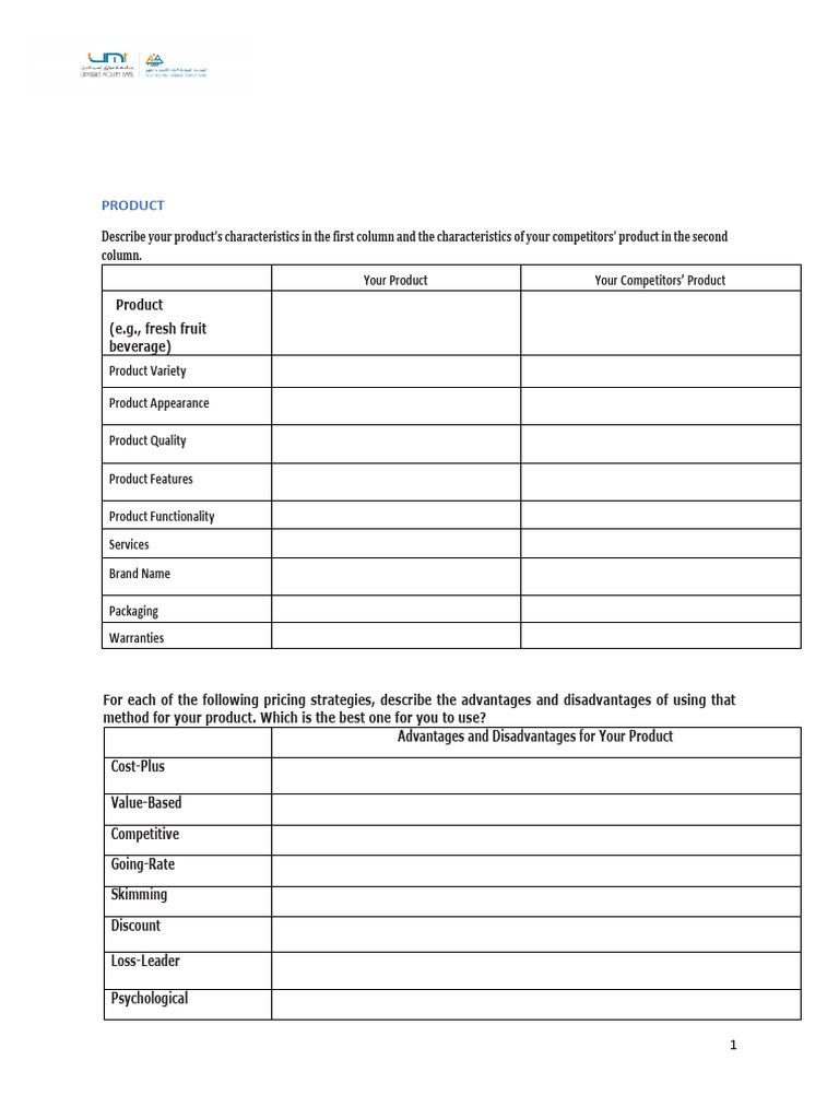 Business Product Analysis Template | PDF