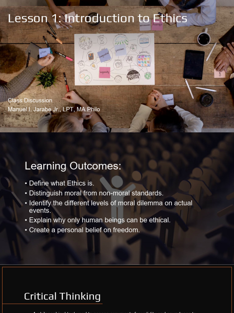 Lesson 1 - Introduction To Ethics (1) | PDF | Morality