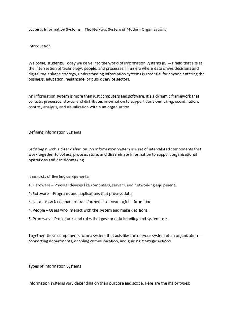 Understanding Information Systems in Organizations | PDF | System ...