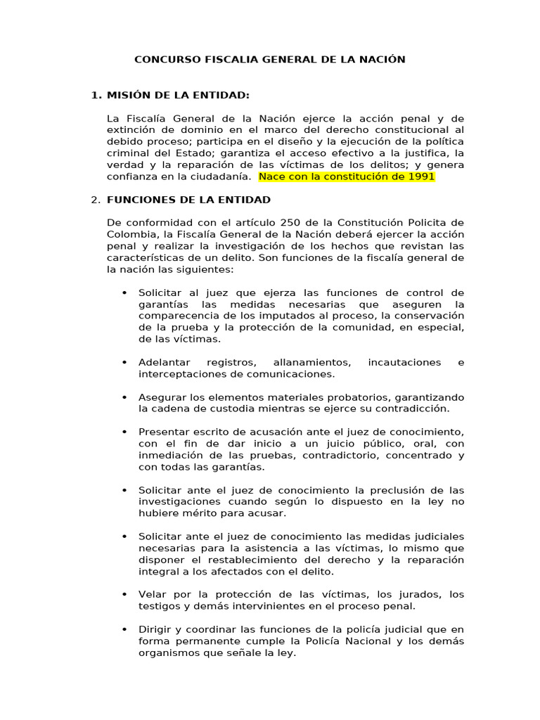 Funciones y Estructura de la Fiscalía General | PDF | Evidencia (ley ...