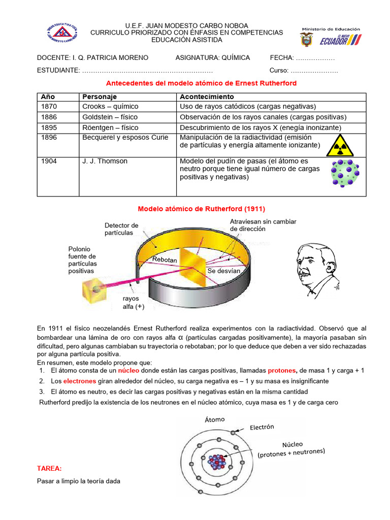 Modelo Atómico de Rutherford | PDF | Núcleo atómico | Átomos