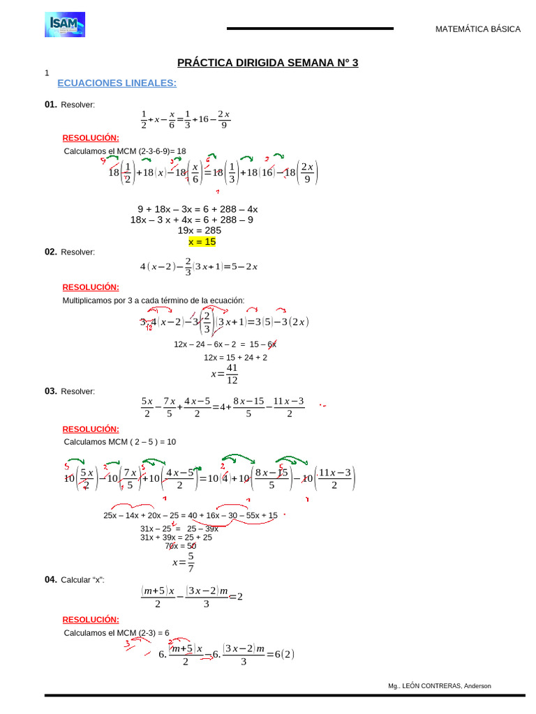 Pract. Dirigida - Separata 3 | PDF | Objetos matemáticos | Matemáticas