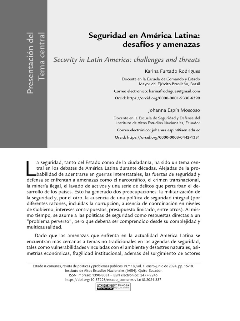 Desafíos de la Seguridad en América Latina | PDF | Valores | Estado ...