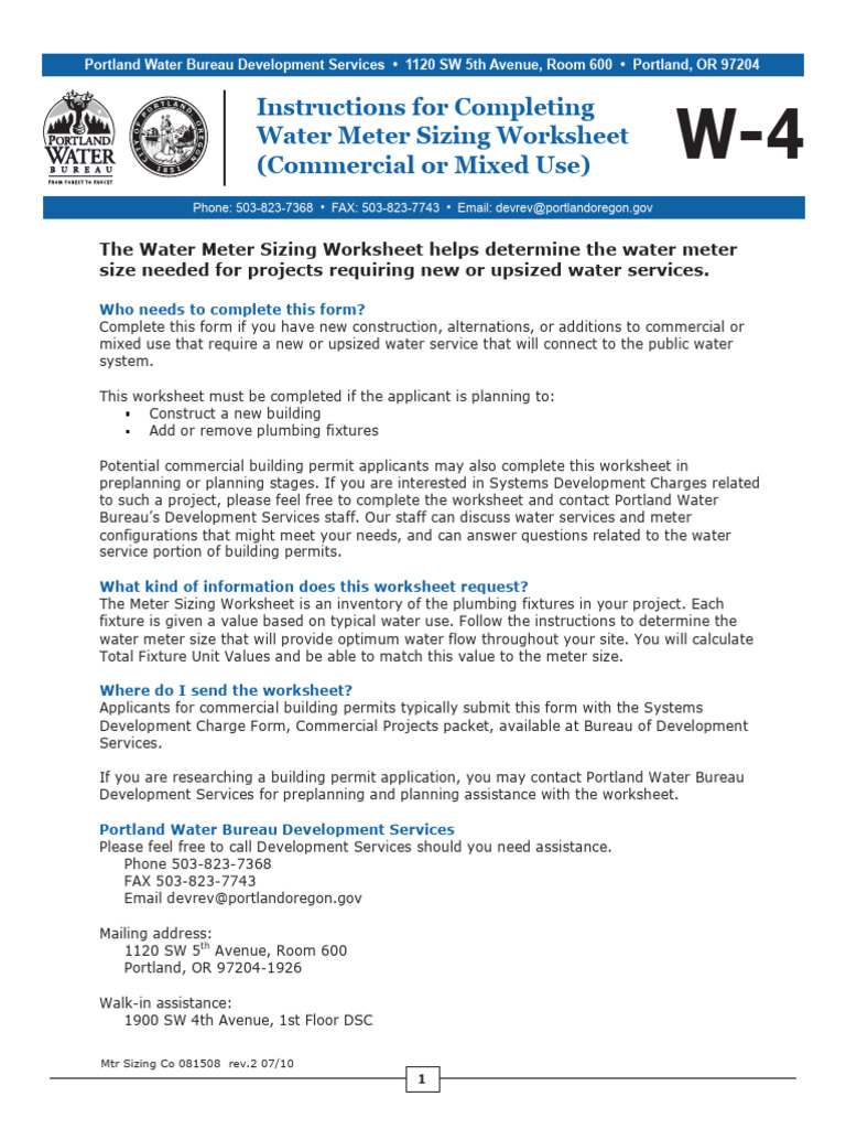 Water Meter Sizing for Commercial Use | PDF | Plumbing | Hydraulic ...