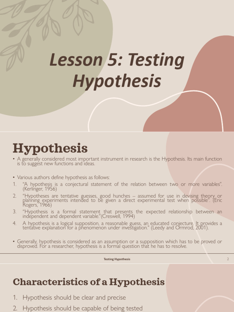 Understanding Hypothesis Purposes | PDF | Type I And Type Ii Errors ...