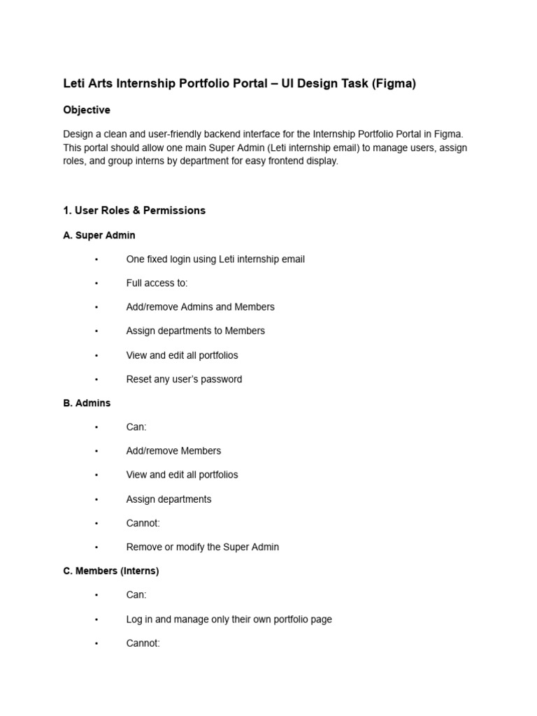Leti Arts Internship Portal UI Design | PDF | System Software | Computing