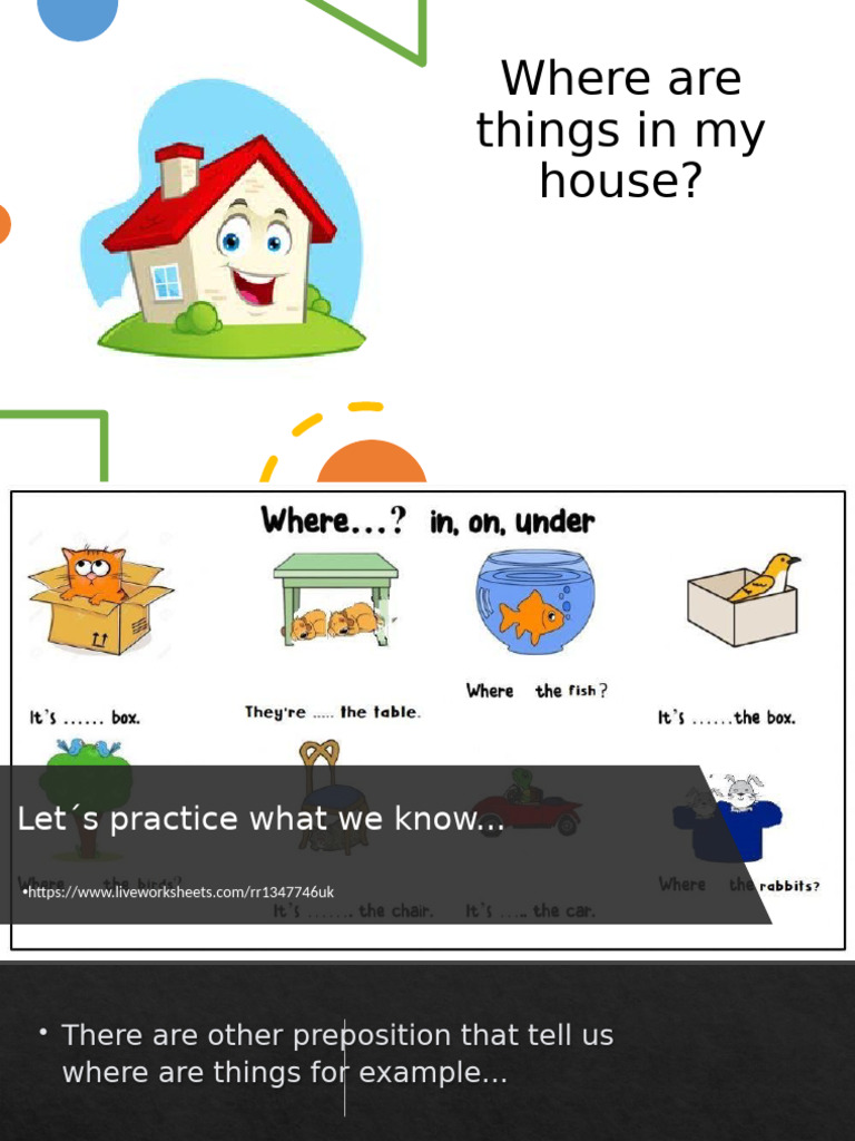 Prepositions of Place in the Home | PDF