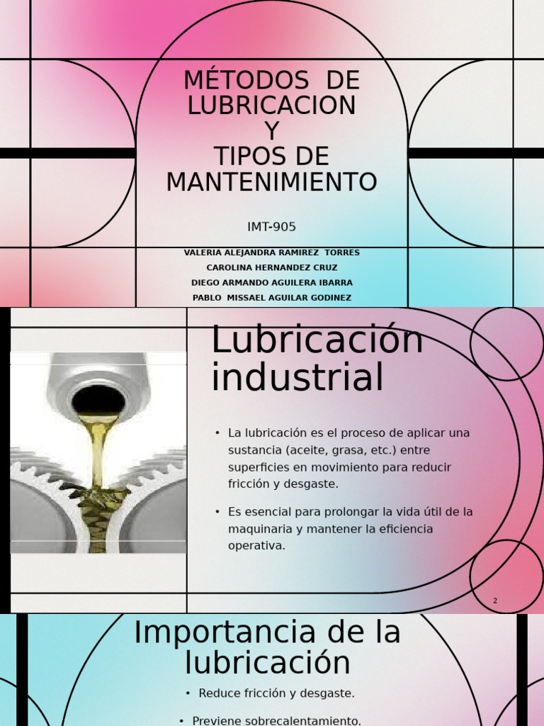 Metodos de Lubricacion SMII | PDF | Rodamiento (Mecánico) | Lubricación