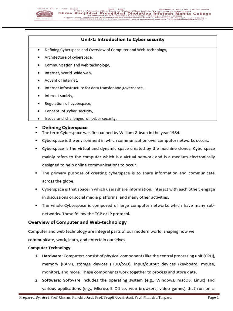 Understanding Cyberspace and Security | PDF | World Wide Web | Internet ...