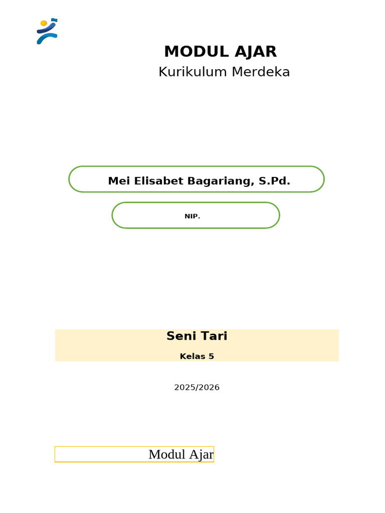 Modul Ajar Seni Tari Kelas 5 2025/2026 | PDF