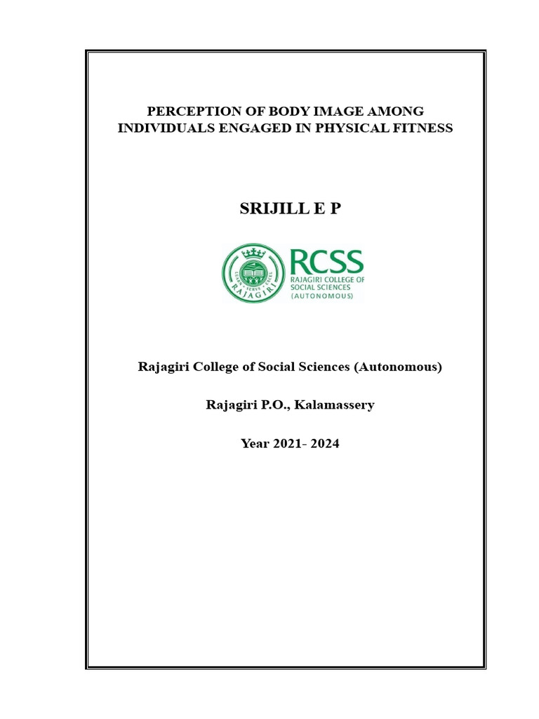 Body Image Perception in Fitness Individuals | PDF | Body Image | Self ...