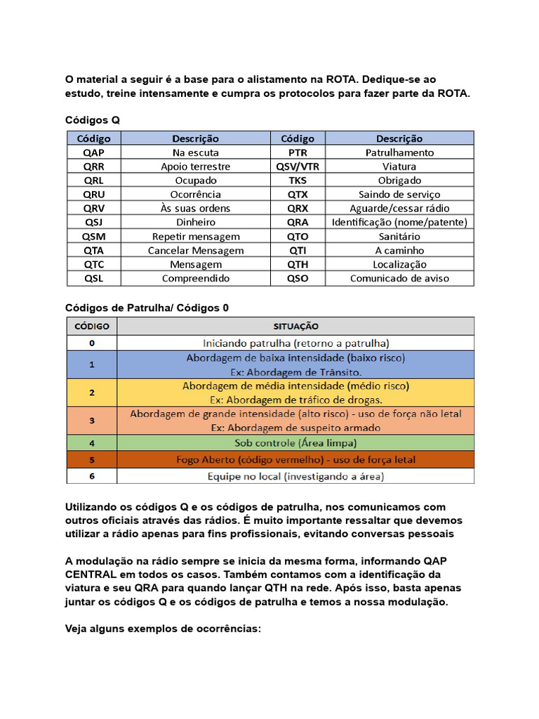 Guia de Alistamento e Protocolos ROTA | PDF