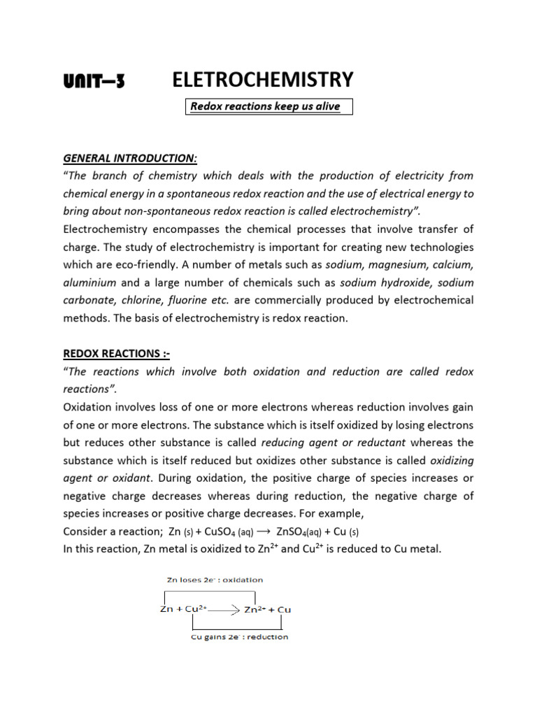 Understanding Electrochemistry Basics | PDF | Electrochemistry | Redox