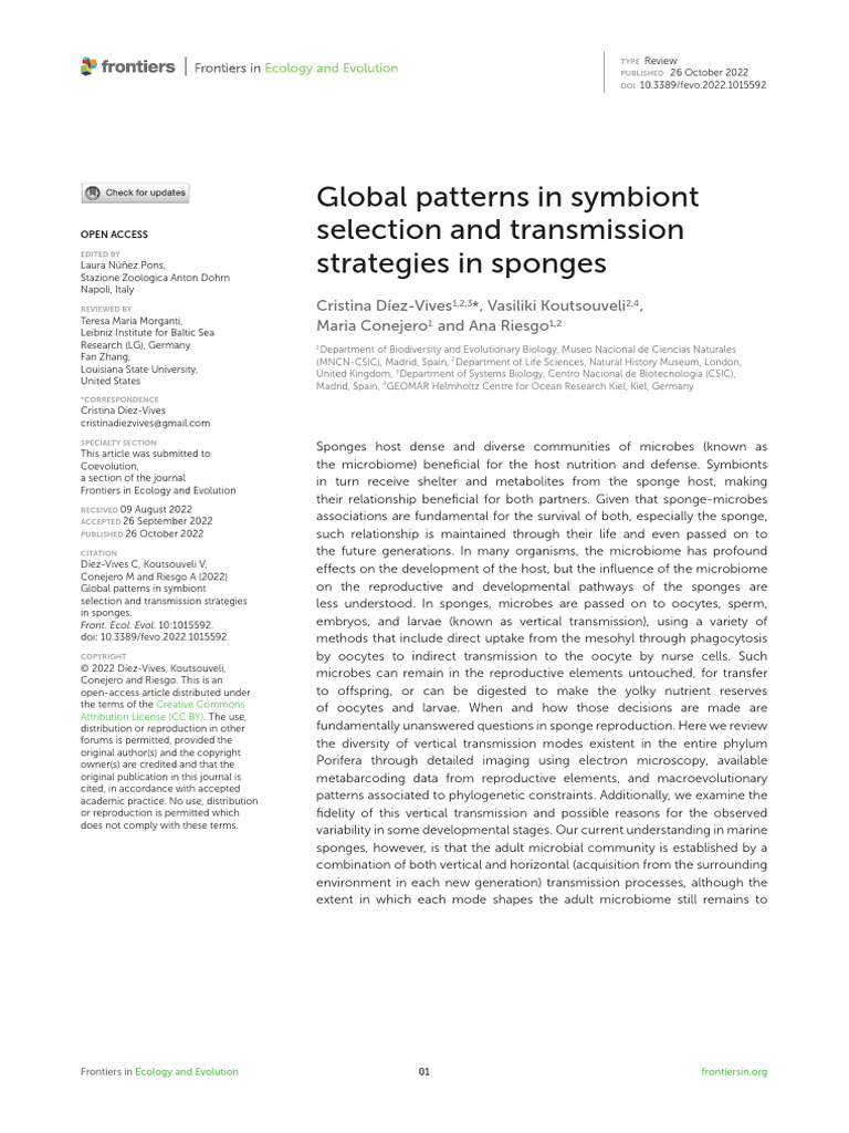Fevo 10 1015592 | PDF | Sponge | Symbiosis