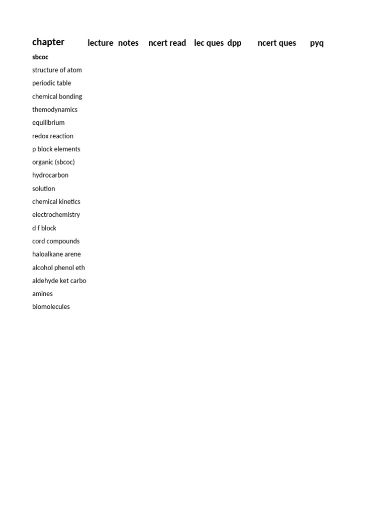 Chemistry Lecture Notes Overview | PDF