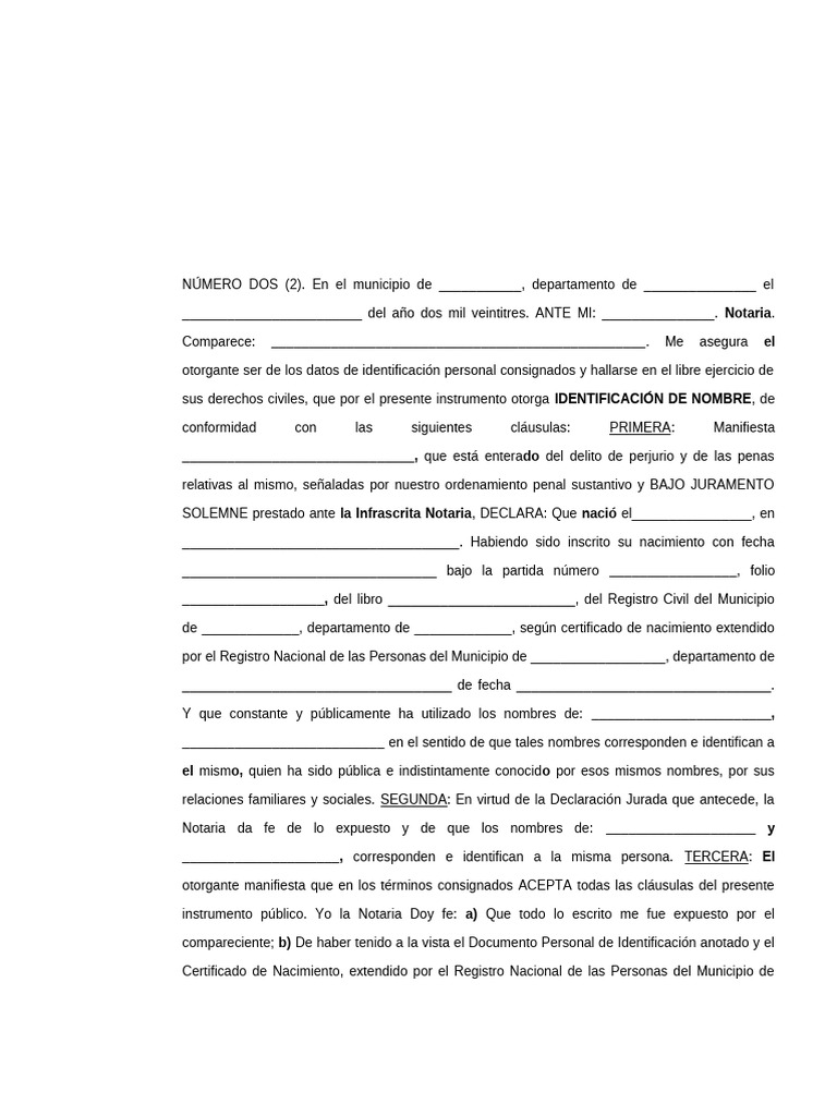 Declaración Jurada de Identidad Civil | PDF | Justicia | Crimen y violencia