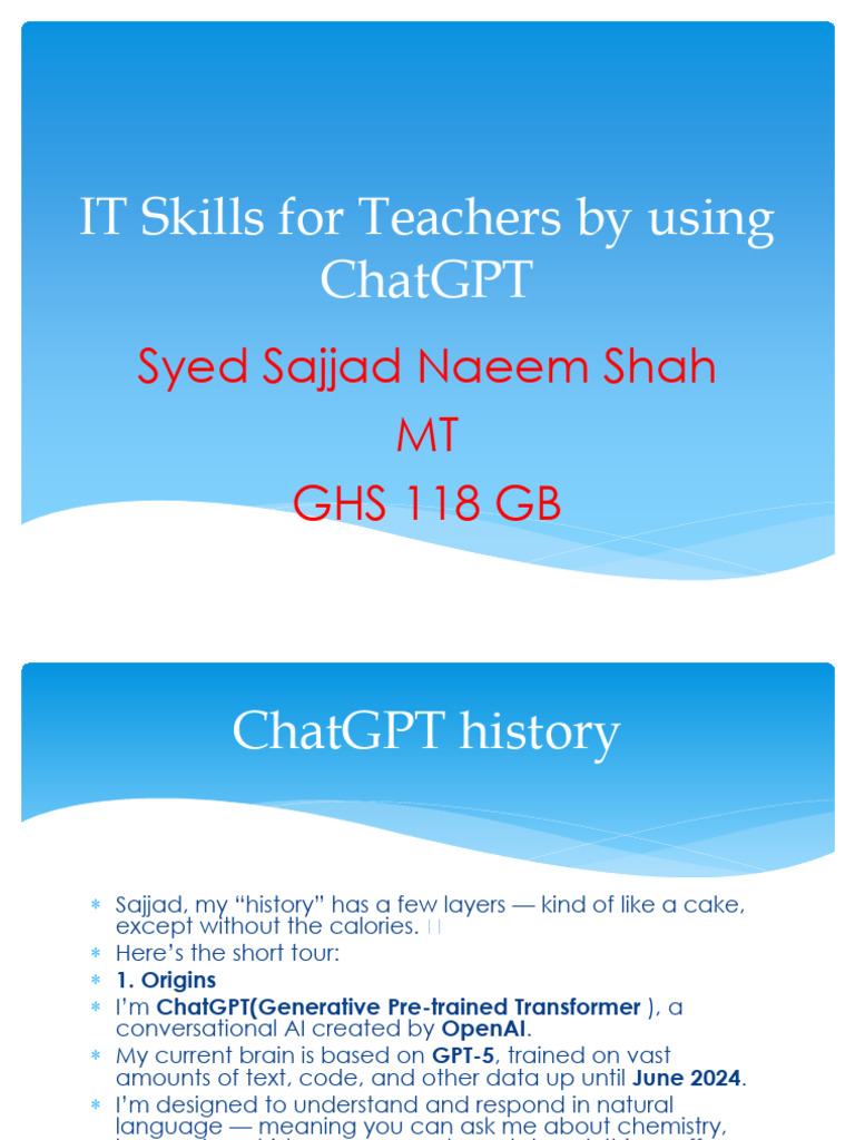 IT Skills For Teachers Using Chatgpt | PDF | Computer Science ...