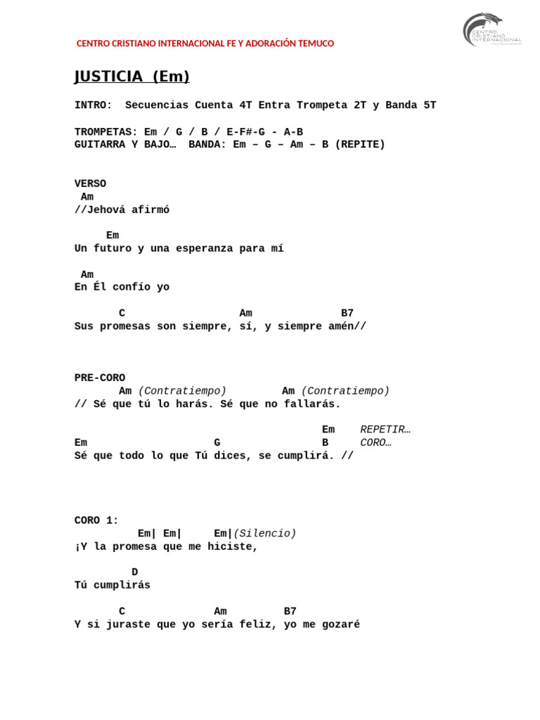 Acordes y letra de 