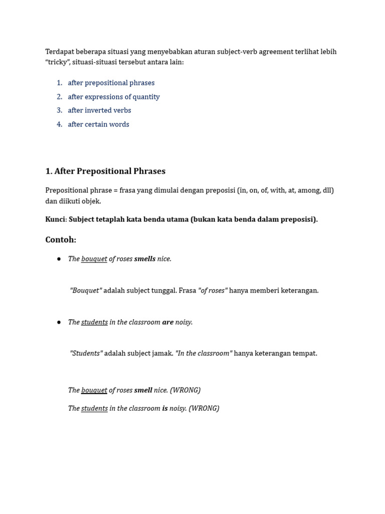 Tricky Situations On Subject-Verb Agreement | PDF | Verb | Plural