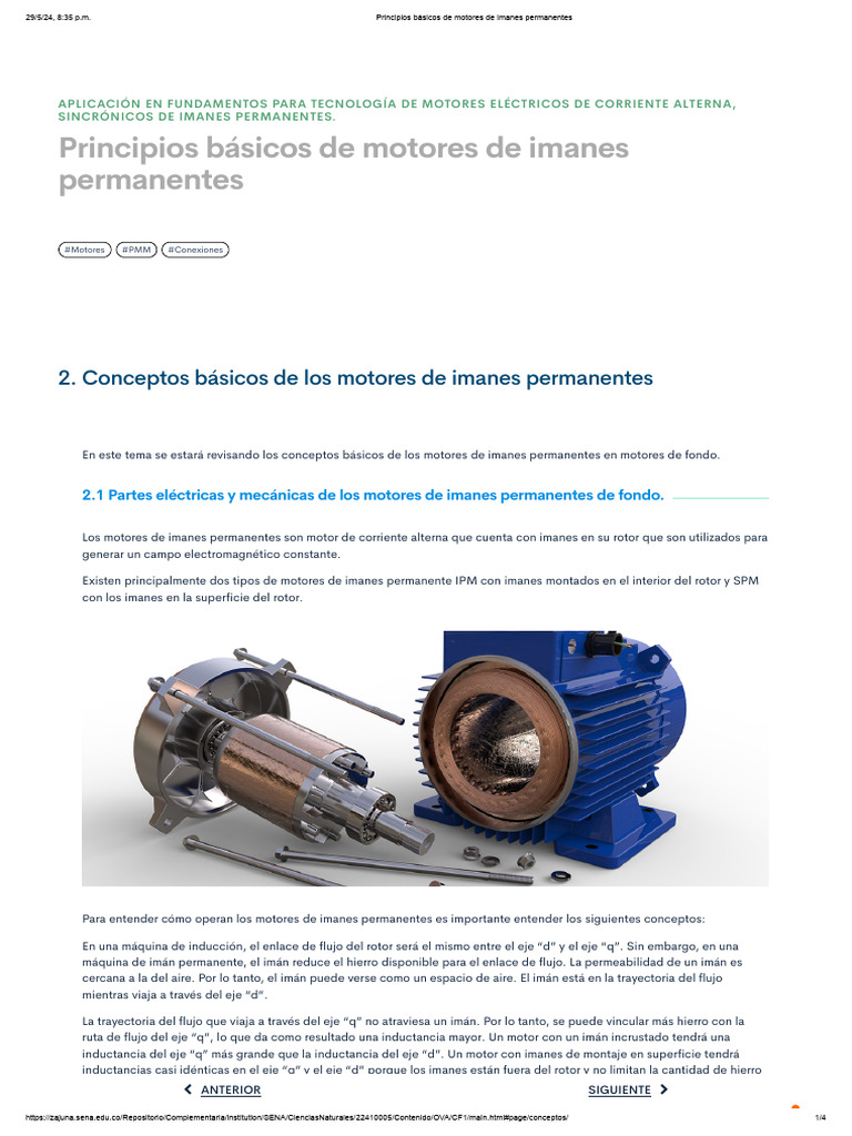 Conceptos Clave de Motores de Imanes Permanentes | PDF | Motor ...