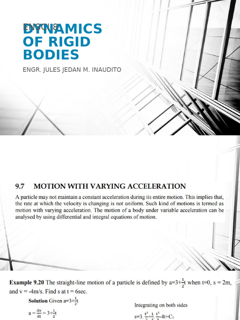 Motion With Varying Acceleration | PDF