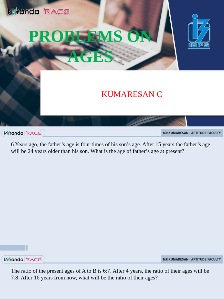 Problems On Ages | PDF | Mathematics | Arithmetic