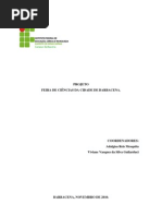 IFSUDESTEMG - Projeto Feira de Ciências da Cidade de Barbacena