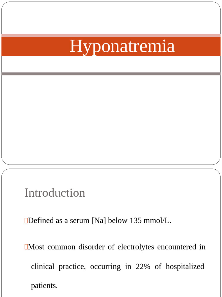 Understanding Hyponatremia: Causes & Treatment | PDF | Clinical ...