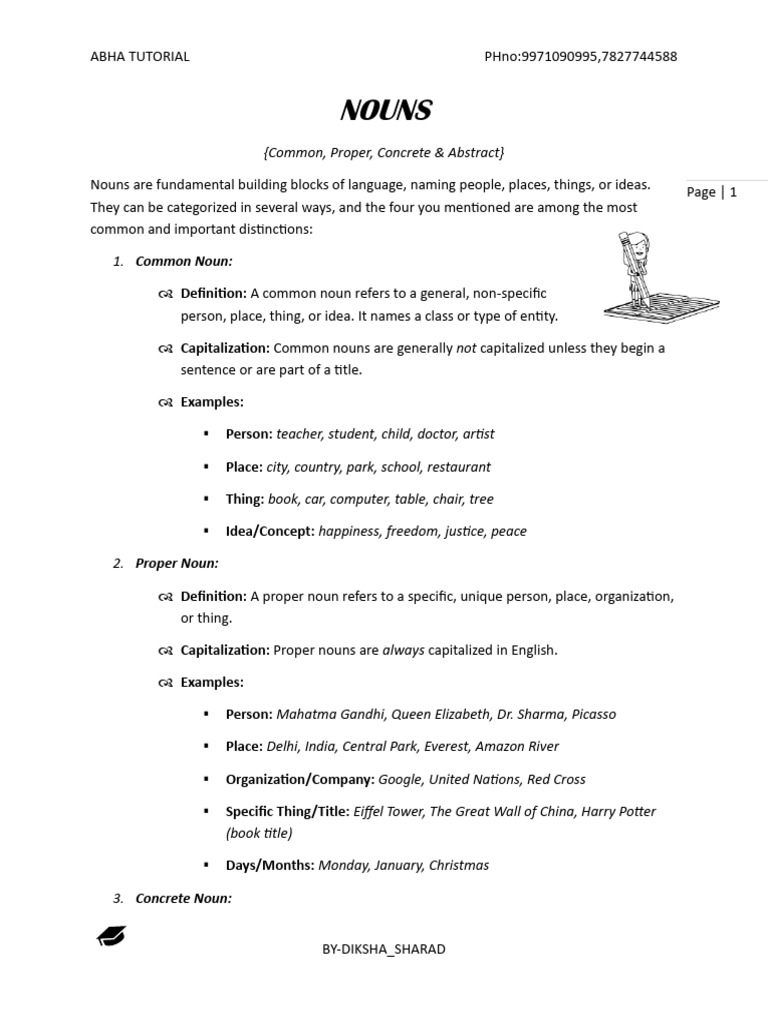 Understanding Concrete and Abstract Nouns | PDF | Noun | Concept