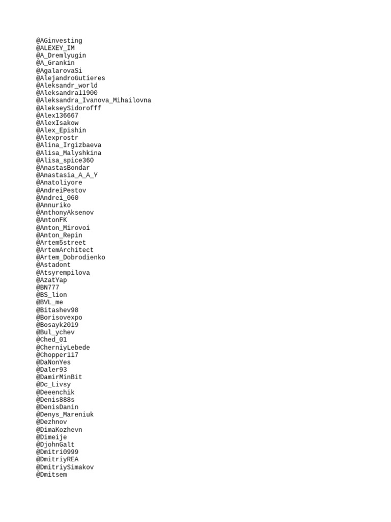 Active Usernames 20250719 192947 | PDF