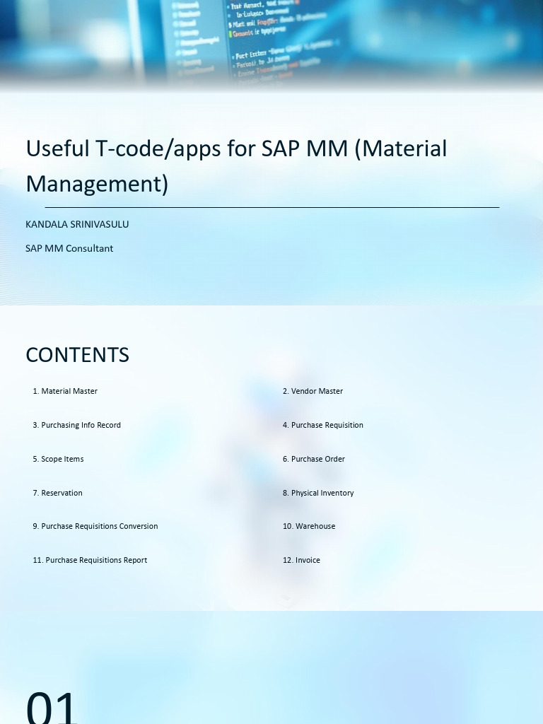 MM60 Fiori App Overview for SAP MM | PDF | Invoice | Inventory